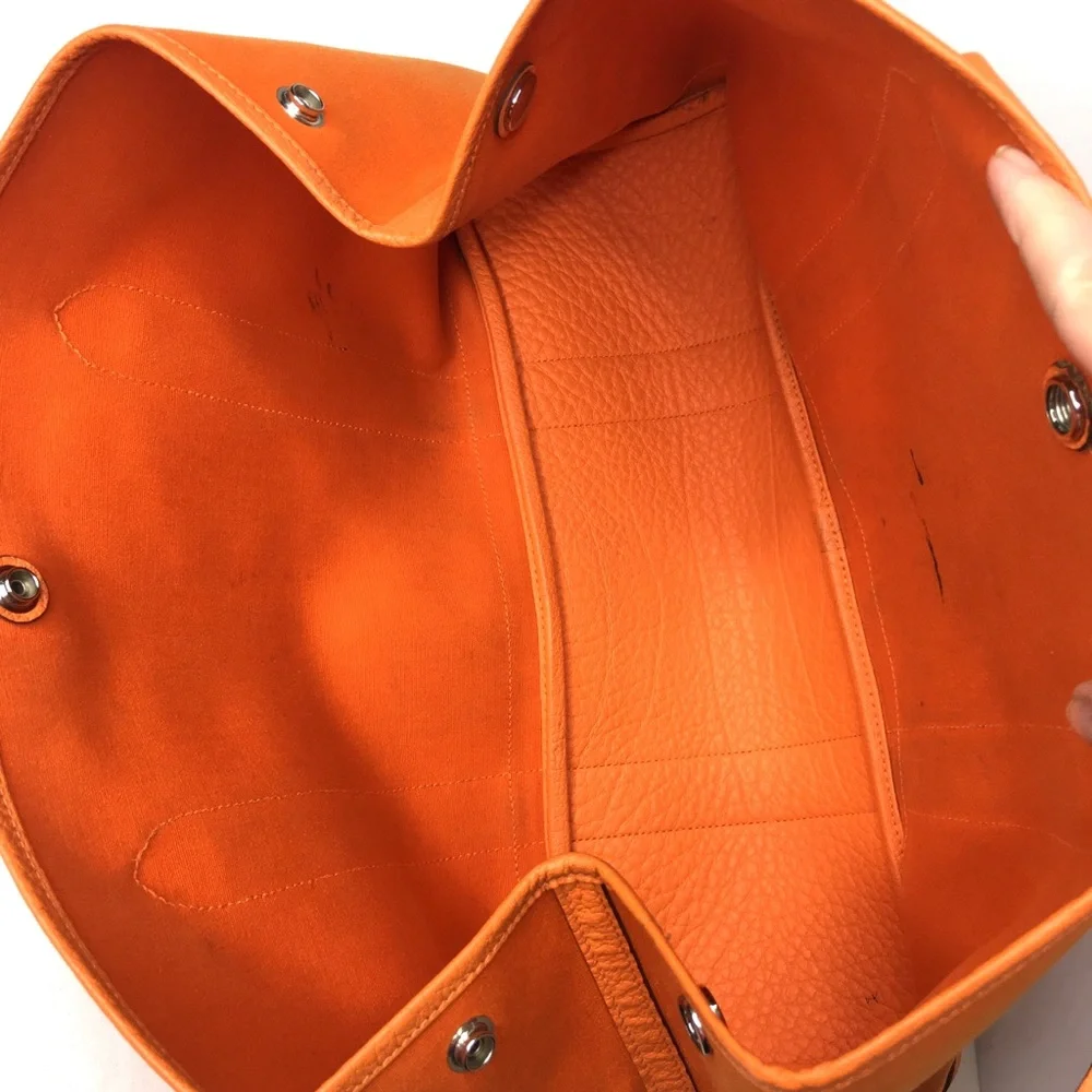 Authentic HERMES Garden Party tote PM orange canvas - Picture 8 of 15